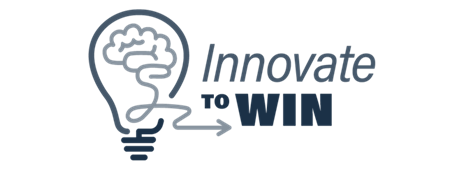 Innovate to Win graphic blue.